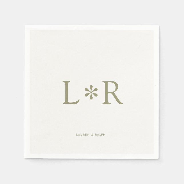 Sage & Ivory | Stilvoll modern Serviette (Vorderseite)