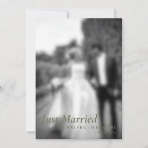 Sage Just Married Elegantes einfaches Hochzeitssem Einladung