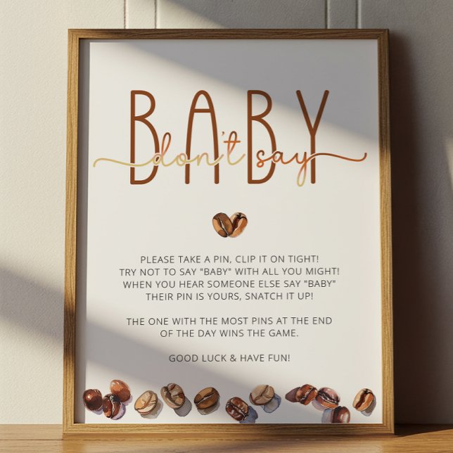 Sage kein Baby Coffee Baby Shower Game (Don't Say Baby - Baby Shower Game)