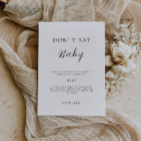 Sage kein Baby Game, Minimalistisches Baby Duschze