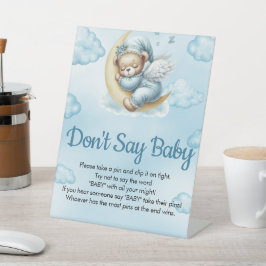 Sage kein Baby Game Oh Baby Teddy Bear Sockelschild