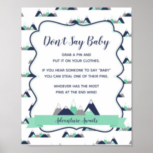 Sage kein Baby Game Sign Poster