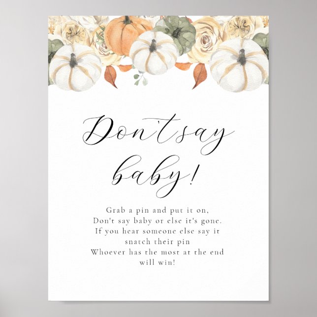 Sage kein Baby Game Sign Poster (Vorne)