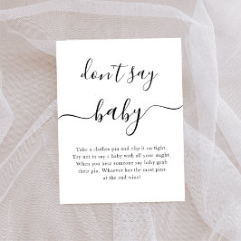 Sage kein Baby Shower Game Sign Poster