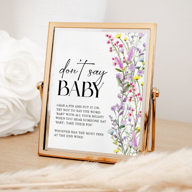 Sage keine Baby Boho Wildblume Floral Baby Shower Poster (Von Creator hochgeladen)