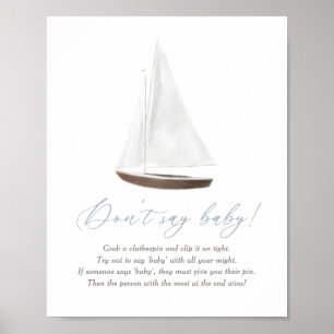 Sage keine Baby-Sign-Kinderwagen Kinderdusche Poster