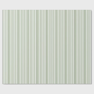 Sage (light, medium, dark) and White Stripes Geschenkpapier