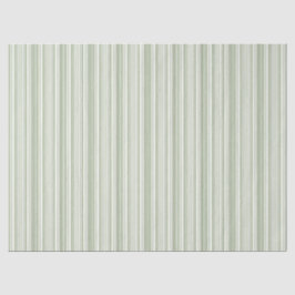 Sage (Light, Medium, Dark) & White Stripes Elegant Seidenpapier