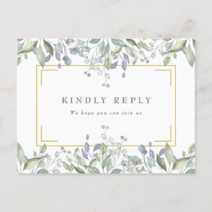 Sage Lilac Verdure Mariage RSVP Invitation