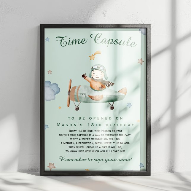 Sage Little Aviator Time Capsule Milestone Poster (Von Creator hochgeladen)