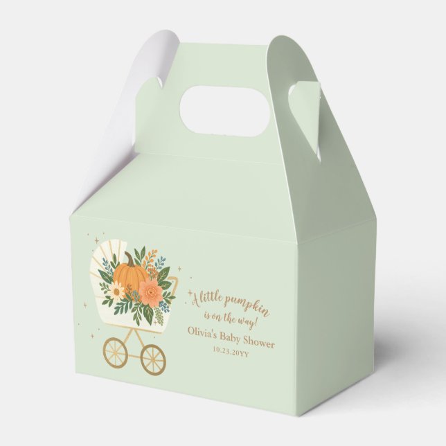 Sage Little Pumpkin Baby Shower Geschenkschachtel (Vorderseite)