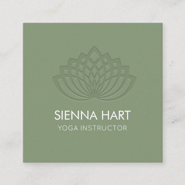 Sage Lotus Yoga Instructor Quadratische Visitenkarte (Vorderseite)
