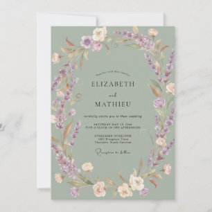 Sage Luminous Lorbeer Hochzeit Einladung