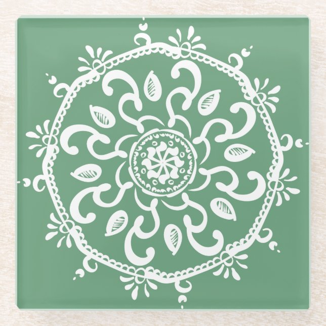 Sage Mandala Glasuntersetzer (Vorderseite)