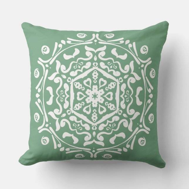Sage Mandala Kissen Für Draußen (Vorderseite)