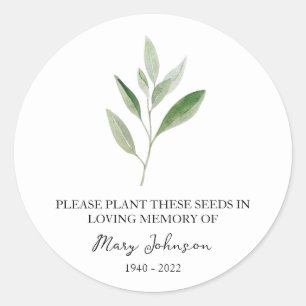 Sage Memorial Beerdigung Seed Packet Runder Aufkleber