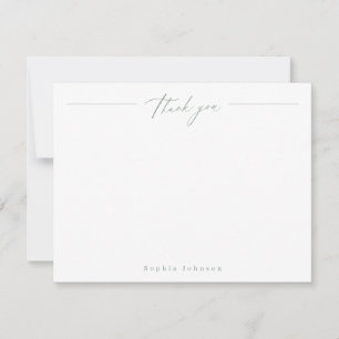 Sage Minimal danke Ihnen personalisiert Stationery Mitteilungskarte