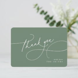 Sage Minimal Elegant Script Christmas Thank You Dankeskarte