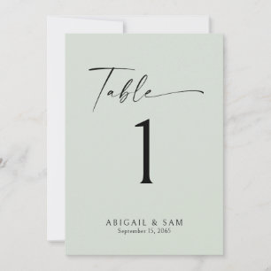 Sage Minimalistisch Wedding Tischnummer