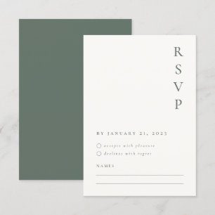 Sage Minimalistische Antwortkarte RSVP Karte