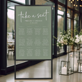 Sage Minimalistisches Script Brautparty Seekarte Poster