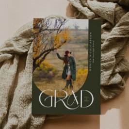 Sage Modern Arch Minimalistisch Foto Graduation Pa Einladung