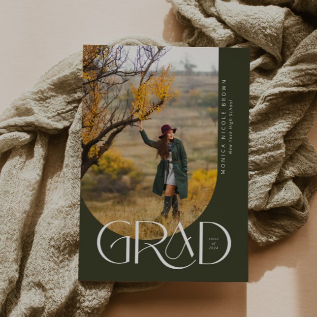 Sage Modern Arch Minimalistisch Foto Graduation Pa Einladung (Von Creator hochgeladen)