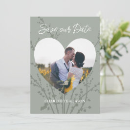 Sage Modern Foto Hörrahmen Save the Date Einladung