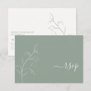 Sage moderne vert Script Botanique Pas de menu RSV