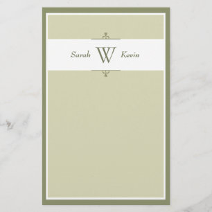 Sage Monogram Briefpapier