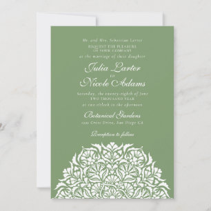 Sage Moos Grün Whimsical Floral Mandala Hochzeit Einladung