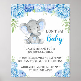 Sage nicht Baby Button Game Elephant Baby Boy Show Poster