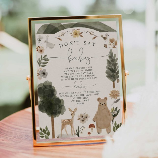 Sage nicht Baby Sign Boho Woodland Baby Shower Gam Poster (Von Creator hochgeladen)