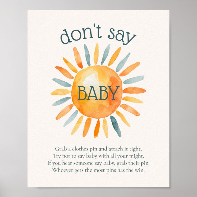 Sage nicht, dass Baby hier das Son Baby Shower Gam Poster (Vorne)