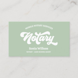 Sage Notary Loan Signing Agent Kalligraphie Visitenkarte