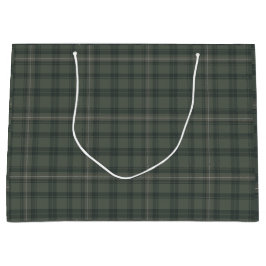 Sage Olive Green Kariert | Moderner Rustikaler Url Große Geschenktüte