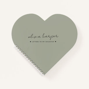 Sage Olive Green Letters to My Daughter Memory Notizbuch
