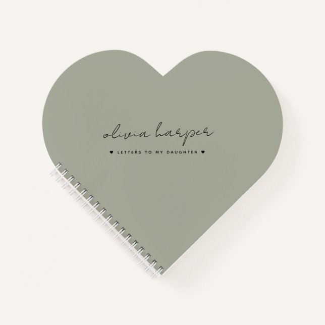 Sage Olive Green Letters to My Daughter Memory Notizbuch (Vorderseite)