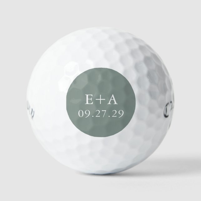 Sage Olive Green Wedding Personalisiert Golfball (Vorderseite)