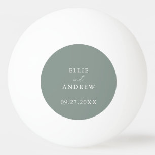 Sage Olive Green Wedding Personalisiert Tischtennisball