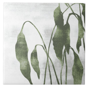 Sage Olivgrün Malerische Botanische Kunst 03 Fliese