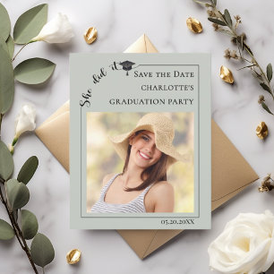 Sage Photo-Abschlussfeier Save the Date Karte