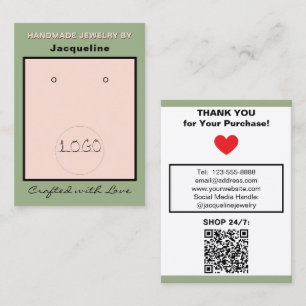 Sage Pink Ohrringe Logo QR Code Visitenkarte