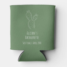 Sage Prickly Pear Cactus Bachelorette Can Cooler