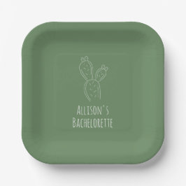 Sage Prickly Pear Cactus Bachelorette Paper Teller