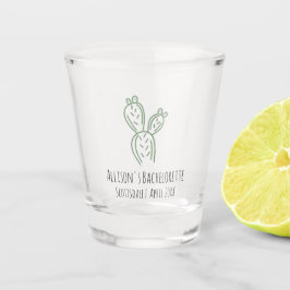 Sage Prickly Pear Cactus Bachelorette Shot Glass Schnapsglas
