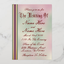 Sage, Rose et Faire-part de mariage Gold Foil