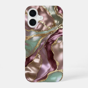 Sage Rose Gold Marmor-Handyhülle Luxus iPhone 16 Hülle