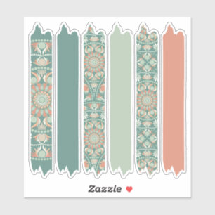 Sage & Sand Retro Cheer Mandala Pattern Waschband Aufkleber