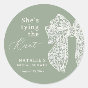 Sage Script Bogen Sie knüpft den Knoten Junggesell Runder Aufkleber